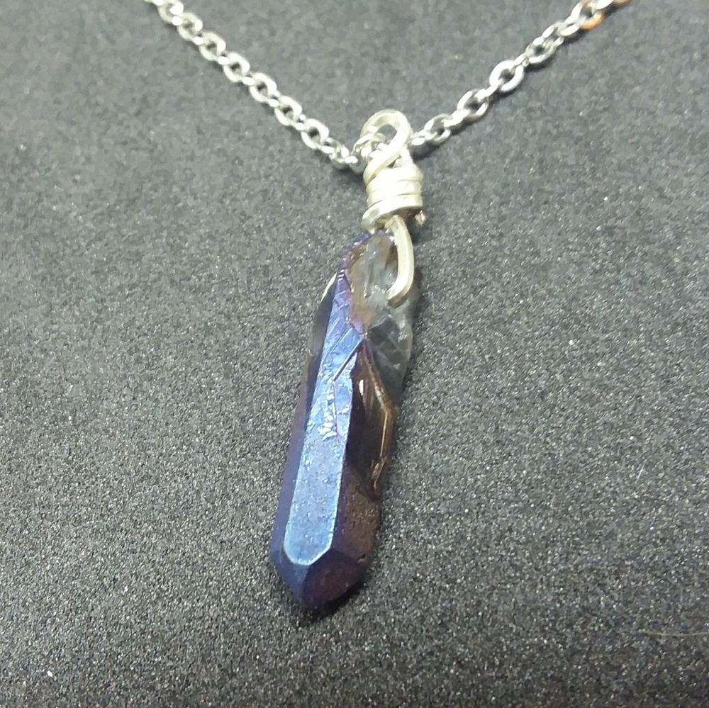Crystal Wire Wrap Pendant Necklace